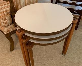 Vintage Mid Century Modern three piece stacking end table set