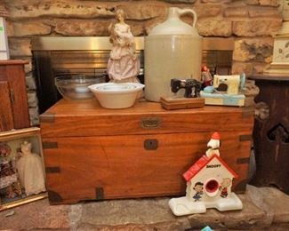 Wood and brass chest