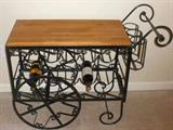 Cute little wine cart.