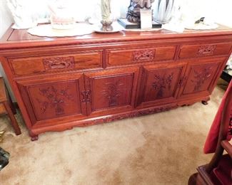 Thai Rosewood hand carved Dragon Buffet. Again, flawless. Always covered. Even the client would not allow the housekeeper in this room. 
