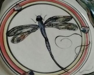 tbs large ceramic dragonfly plate