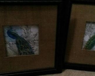 tbs framed peacocks with woven matting