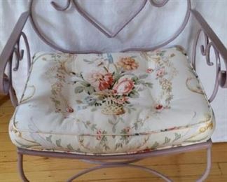 tbs wrought iron slipper chair