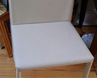 tbs white leather chair