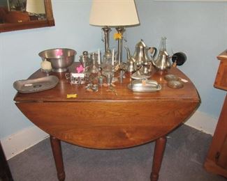 Drop Leaf Table with Pewter