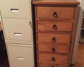 File cabinet and chest of drawers.