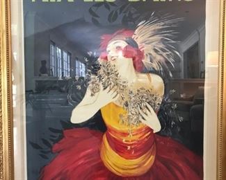 AIX-LES BAINS 1934  ORIGINAL FRENCH LITHOGRAPH POSTER - LEONETTO CAPPIELLO   FRAMED 43 X 52  UNFRAMED APPROX 37 X 45