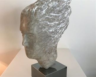 Large Marble Sculpture on Chrome Stand