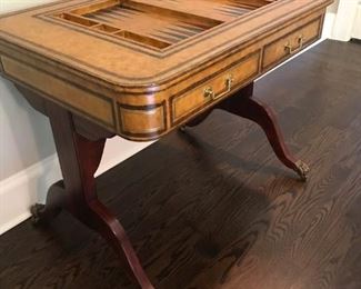 Maitland Smith GameTable with 2 Sides, Flips for Chess and Backgammom