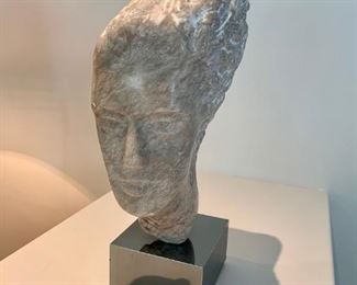 Marble Sculpture on Chrome Base