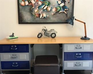 Industrial Desk Pottery Barn and Joyce Roybal Art