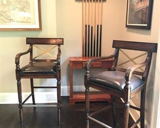 Pair of Leather Chairs for Game Room or Counter Seating