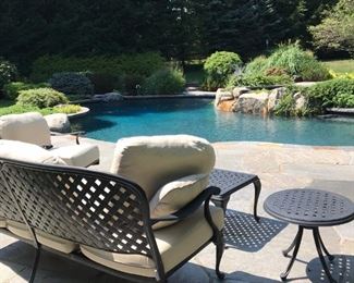 IRON Seating Set Sofa and Two Rocking Side Chairs and COCKTAIL TABLE , lillian august