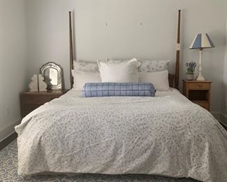 KING SIZE KING BED FRAME, AND PINE CHESTS.