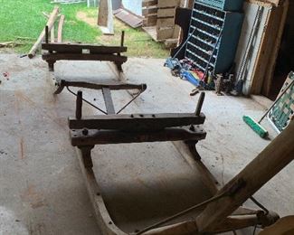 Antique logging bobsled