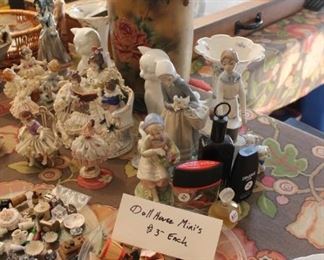 Vintage fine porcelain figurines, Lladro, and Dresden porcelain figurines