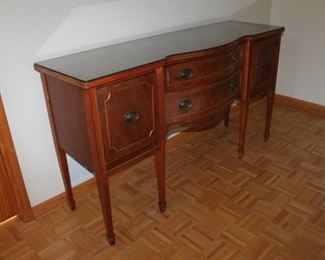 Vintage wood buffet w/ glass