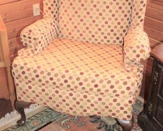 furniture winged back polka dot chair
