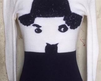 70s Charlie Chaplin Sweater Top 