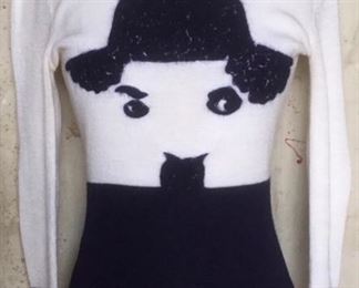 70s Charlie Chaplin Sweater Top