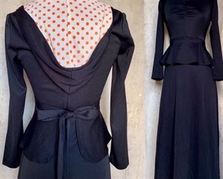 Hooded 1970s dress (70s does 40s) 