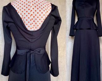 Hooded 1970s dress (70s does 40s)