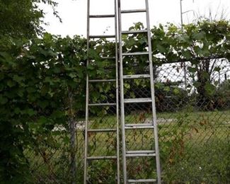 Two Aluminum Ladders - 24' Extension and 12'