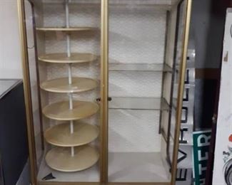 Lighted Display Case with Rotating Shelves