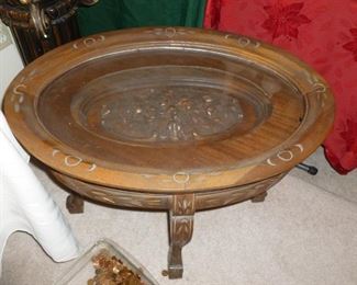 Carved tray-top table