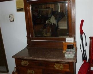 Gorgeous Victorian Marble-Top Dresser w/mirror