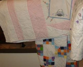 hand-stitched quilts