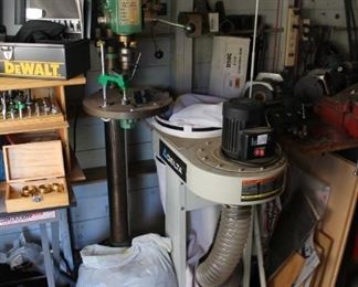 Delta dust collection system, Heavy duty drill press was removed by the homeowner, sorry for any inconvience