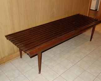 Mid-century modern slat bench