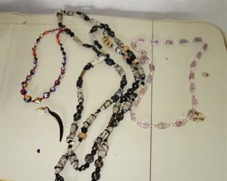 Vintage necklaces including millifiore beads from Italy