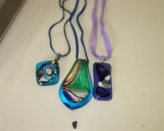 Dichroic glass pendants