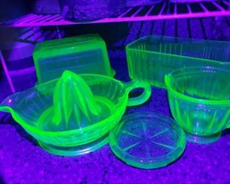 Vaseline Glass under UV light 