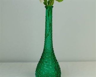 Green Hobnail Vase