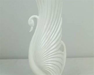 Maddux Pottery White Swan Vase