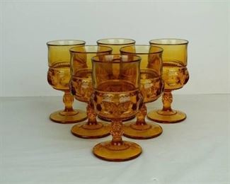 Amber Thumbprint Goblets
