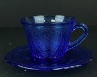 Depression Glass Cup & Saucer