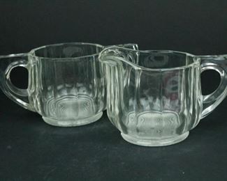 Depression Glass Cream & Sugar Set
