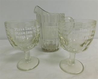 Pizza Inn Pitcher & Glasses