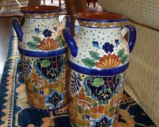 2 DECORATIVE VASES/URNS