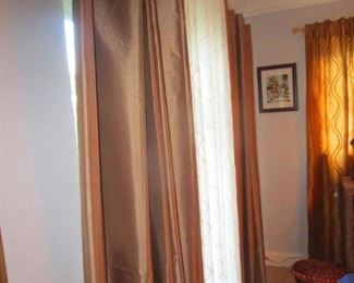 Curtains, drapes and rods in entire house