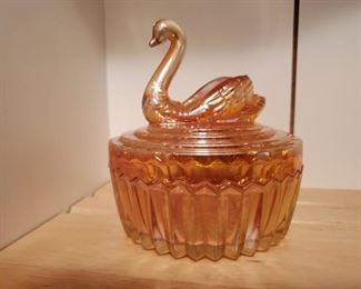 Collectible Swan Powder Jar