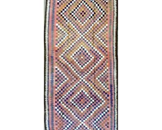 This new Persian Kilim has been made in the city of Seneh. Made with 100% natural wool, vegetable dyed and knotted by hand. This fine quality Kilim is one of the kind.