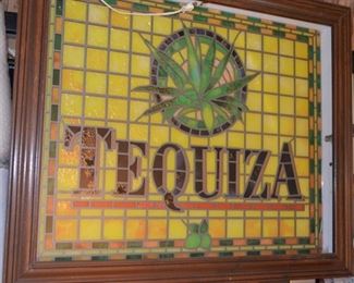 Tequiza lighted stained glass sign