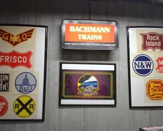 Railroad patches, signs, etc.