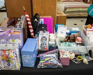 Office supplies and lots of cards.