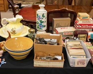 Lots of collectibles! Vintage postcards (dating at least back to 1908), cigar boxes, etc.